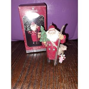Vintage 98 Hallmark Keepsake Making His Way Folk Art Christmas Holiday Ornament